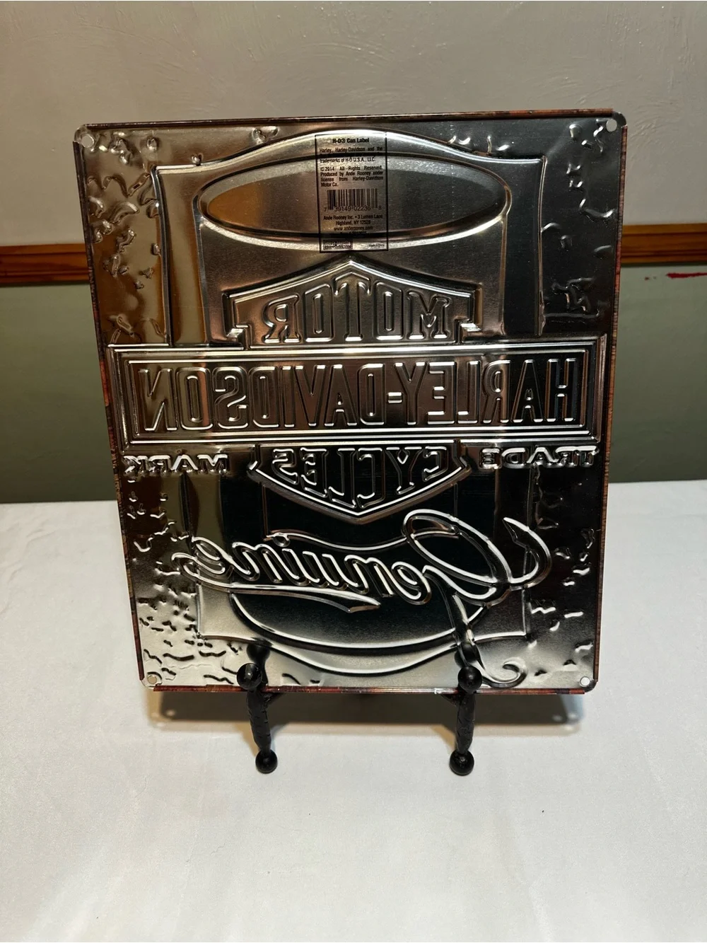 Harley-Davidson Orange and Black Genuine Metal Wall Plaque